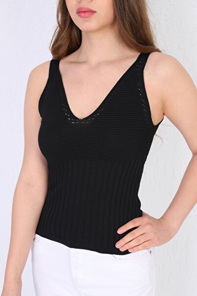 ubmbutik مضلع الجبهة الخلفية الخامس الرقبة محبوك تريكو رياضي الصيف بوستير