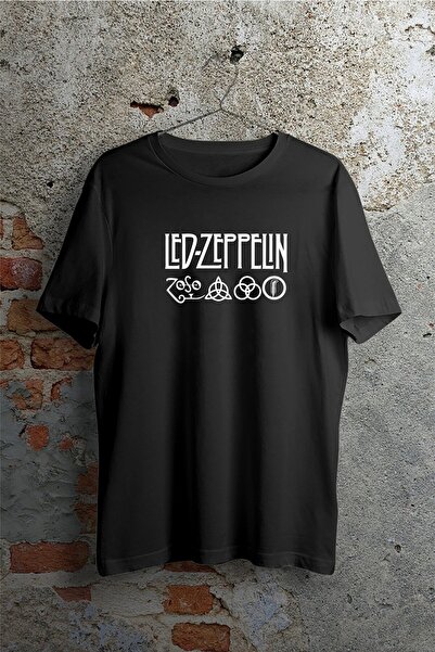 venüsdijital Led Zeppelin Štampano unisex crna majica