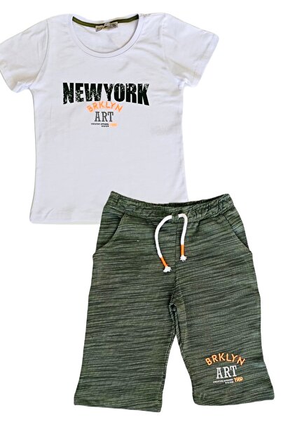 İYİBU Αγόρια κοντομάνικο μπλουζάκι και καπρί καλοκαιρινό σετ 2 τεμαχίων χακί ...