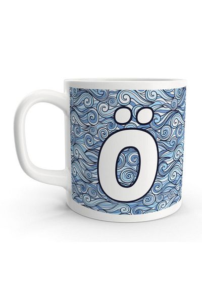 Rock'n Fox Letter Ö Sea Wave Patterned Sailor Design Letter Mug