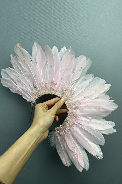 Limelia Coroana cu henna de mireasa - cu pene si margele