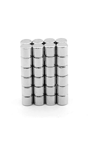 Dünya Magnet 25 Adet Çap 4mm X Kalınlık 4mm Yuvarlak Güçlü Neodyum Mıknatıs