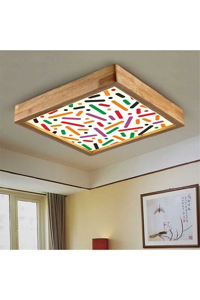Dekor olsun 30*30cm Chandelier White Led Lighting Ceiling - 6500k Light For Living Room Kitchen Balcony Av3030single