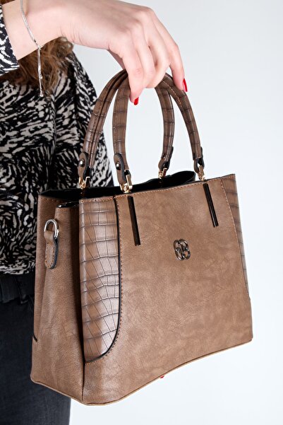 By Hakan Dm1242& Hand and Shoulder Strap Bag Mink