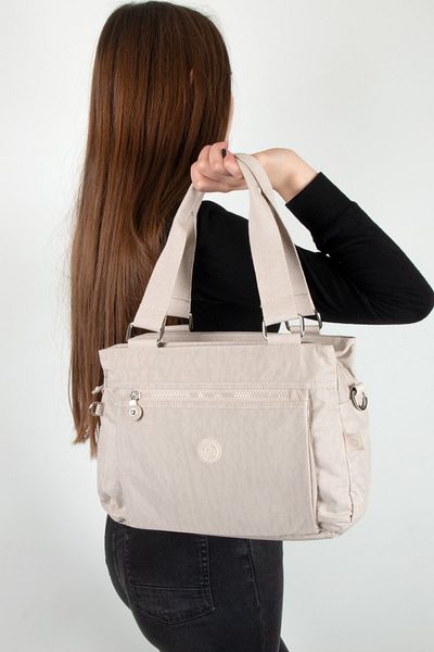 MEGA Women's Klinkir Fabric Shoulder Strap Bag Cream 267