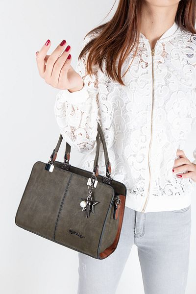 By Hakan Byhakan Jn-1188 Women's Hand and Shoulder Strap Bag Khaki