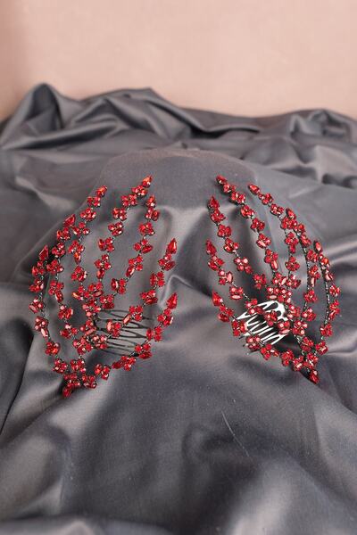 Bontex Accesoriu de nuntă Pieptene dublu cu cu cataramă pietre Accesoriu de p...