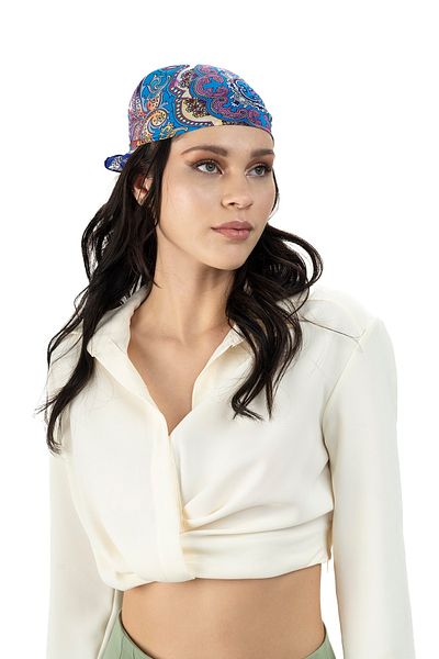 Sarar Women's Pearl Silk Patterned Scarf-bandana