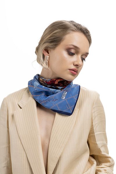 Sarar Women's Pearl Silk Patterned Scarf-bandana