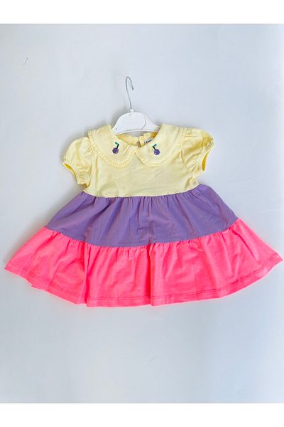 Alingo Baby Collar Baby Girl Combed Cotton Dress