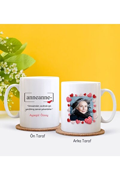 Bk Gift Kişiye Özel Fotoğraflı Canım Anneannem Tasarımlı Beyaz Kupa Bardak-1