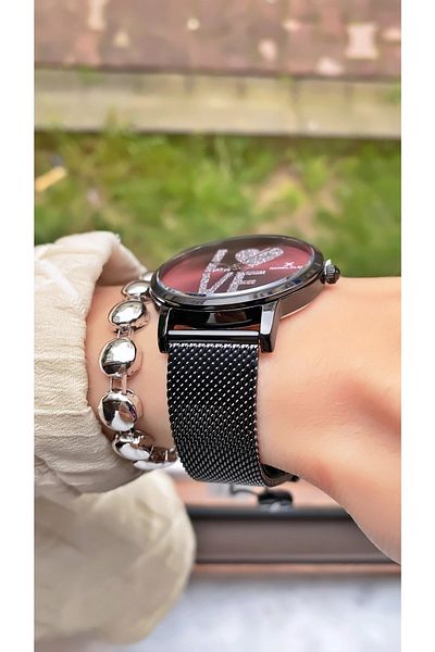 Daniel Klein Brand Black Color Waterproof Women's Wristwatch - with Bracelet Gift