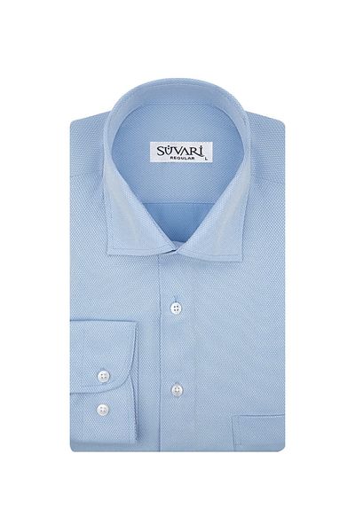 SÜVARİ Gm2025000190 Ανδρικό πουκάμισο Classic Collar Regular Fit Dobby White
