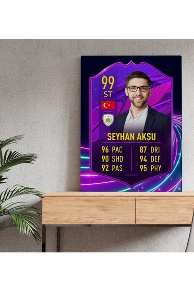 Bk Gift Kişiye Özel Kanvas Tablo Futbolcu Kartı 50x70cm-1