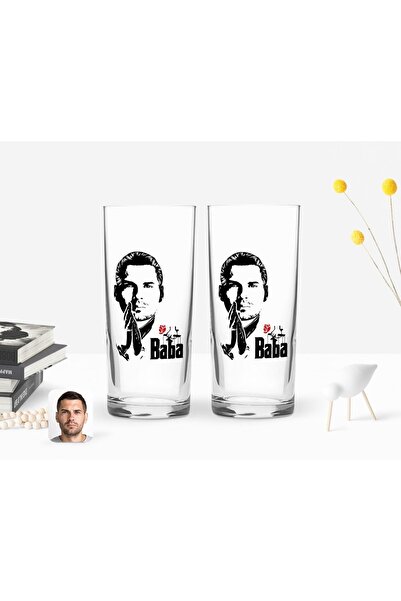 Bk Gift Kişiye Özel Renkli Baskılı Godfather Baba Tasarımlı Ikili Rakı Bardağ...