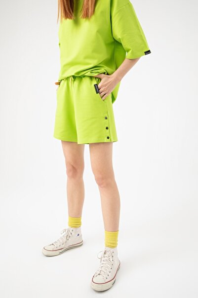 gothamvibes Women's Base Bang Lime Green Shorts