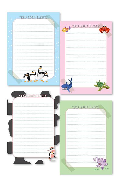 cabuk baskı 4-piece Memo Pad 10x14 Cm