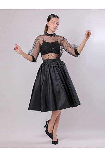 mezzofficial Tafta Midi Etek-mtke20220070