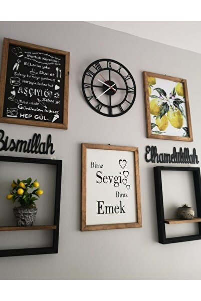 woodhomeworks Gerçek Ahşap Mutfak Dekor Çok Parçalı