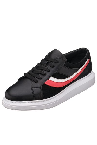 İriadam Bnc2136 Black Leather Large Size Sports Shoes