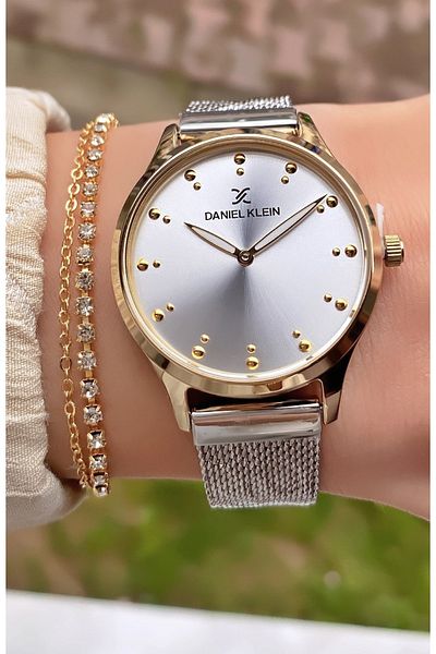 Daniel Klein Yellow Silver Color Waterproof New Season Women's Wristwatch-Bracelet Gift