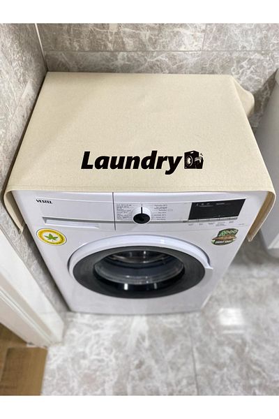 enmalife Κάλυμμα πλυντηρίου ρούχων Cream Laundry, Κάλυμμα πλυντηρίου
