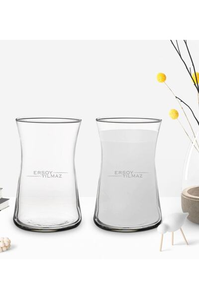 Bk Gift Kişiye Özel Isimli 2’li Heybeli Çay Bardağı Rakı Kadehi-14