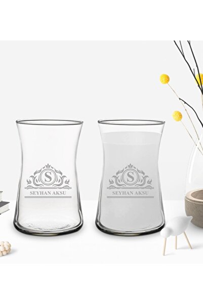 Bk Gift Kişiye Özel Isimli 2’li Heybeli Çay Bardağı Rakı Kadehi-12