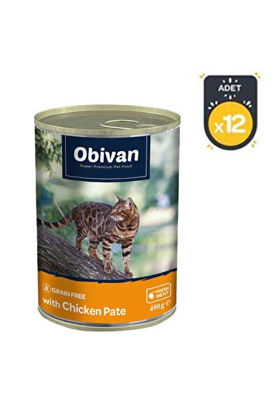 obivan Tahılsız Tavuk Etli Ezme Yetişkin Kedi Konservesi 400 Gr X 12 Adet
