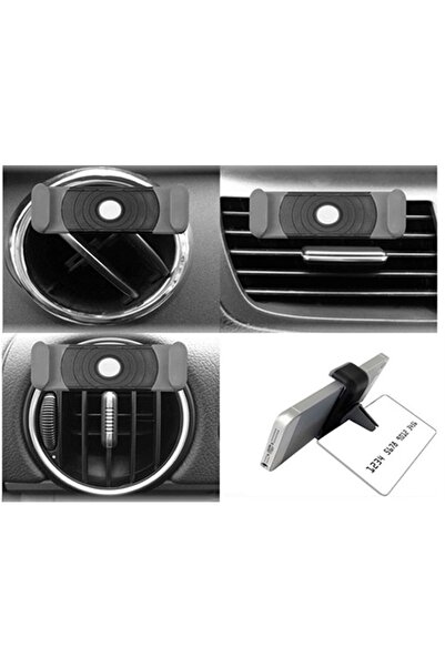 Yetkin Home Araç İçi Havalandırma Telefon Tutucu Aparat 2 Adet Dikey Yatay Ku...