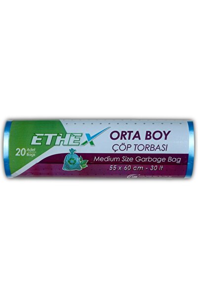Ethex Orta Boy Çöp Poşeti 50 Paket 55 X 60 Cm Mavi
