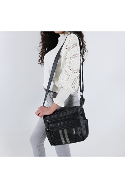 MEGA 108 Local Washed Leather Women's Crossbody Bag Black