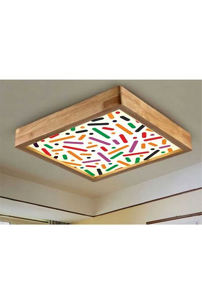 Dekor olsun 30*30cm Chandelier White Led Lighting Ceiling - 6500k Light For Living Room Kitchen Balcony Av3030single