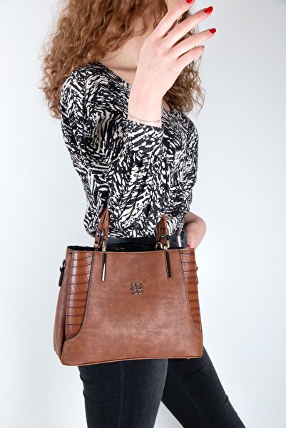 By Hakan Dm1242& Hand and Shoulder Strap Bag Brown