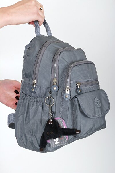 By Hakan Mega-255 Жіночий рюкзак з кліпсами Сірий