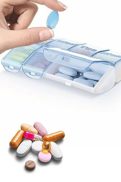 Buffer Weekly 7 Compartment Medicine Storage and Reminder Box