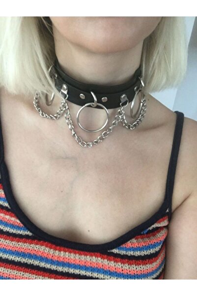 Fugusugu Gotik Circle Girl Halka Ve Zincir Choker