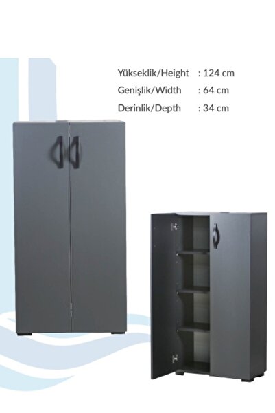 IRMAK MOBİLYA Irmak 2 Kapılı Çok Amaçlı Dolap Ayakkabılık Erzak Mutfak Dolabı 2 Kapaklı 4 Gözlü Mutfak Dolabı