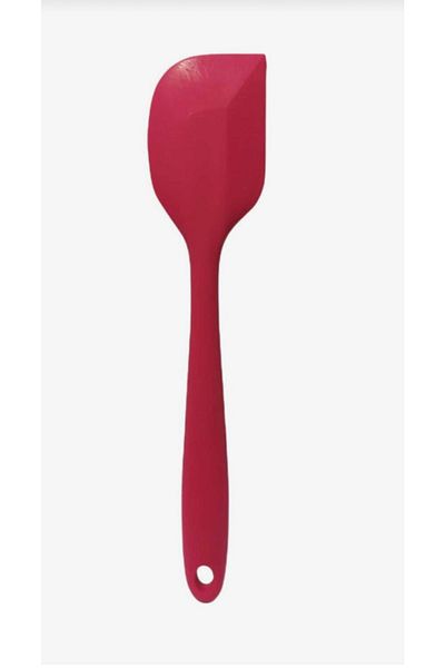 PİNK ROSE Bybirgül Large Size Silicone Fireproof Non-Stick Dough Scraper Flat Spatula Red Set of 2