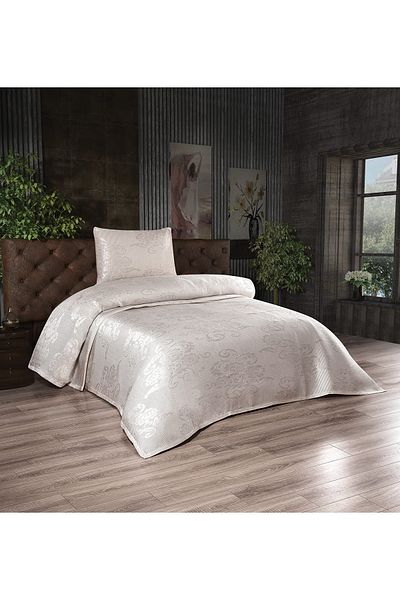 Çeyiz Bahçesi Μονό κάλυμμα κρεβατιού Brocade Cream