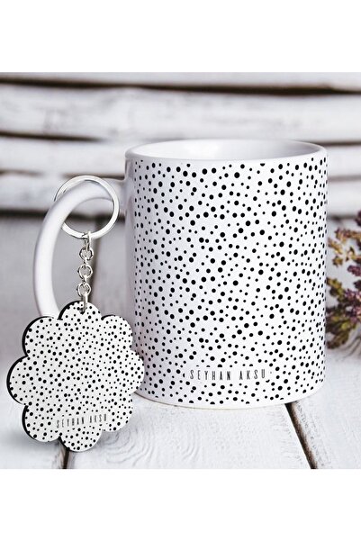Bk Gift Kişiye Özel Isimli Beyaz Kupa Ve Anahtarlık Hediye Seti-28