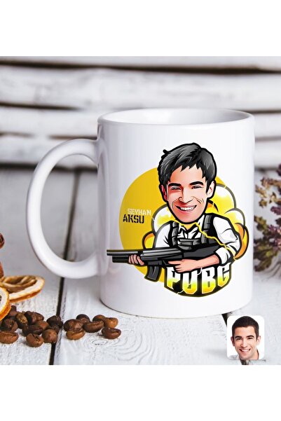 Bk Gift Kişiye Özel Erkek Pubg Karikatürlü Beyaz Kupa Bardak-7