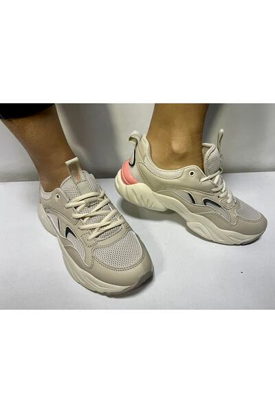 lumberjack Women's Nude Color Thick Heel Memory Foam Sole Sneaker Shoes Sand Dakota