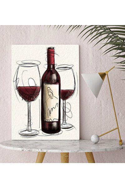 Bk Gift Gift Şarap Tasarımlı Kanvas Tablo 30x50cm-5