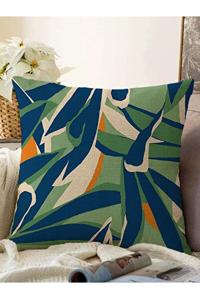 Realhomes Yeşil Lacivert Renkli Özel Tasarım Raşel Örme Yastık Kırlent Kılıfı