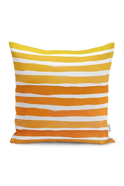 Realhomes Κίτρινο πορτοκαλί ριγέ διακοσμητικό μαξιλαροθήκη ριχτάρι