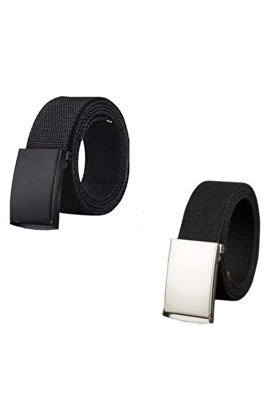 SDTN Set de centuri din pânză în stil tactic cu cataramă metalică neagră