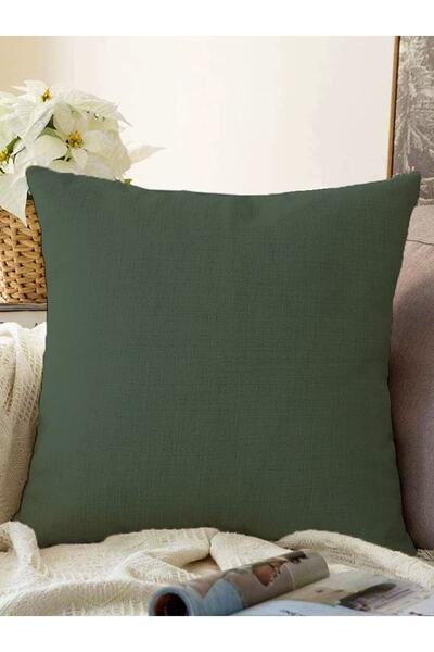 Realhomes Koyu Gri Düz Renkli Dijital Baskılı Dekoratif Raşel Örme Yastık Kır...