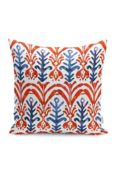 Realhomes Husă de pernă decorativă cu motiv damă sc albastru roșu