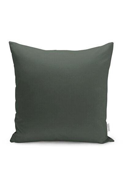 Realhomes Koyu Gri Düz Renkli Dijital Baskılı Dekoratif Yastık Kırlent Kılıfı